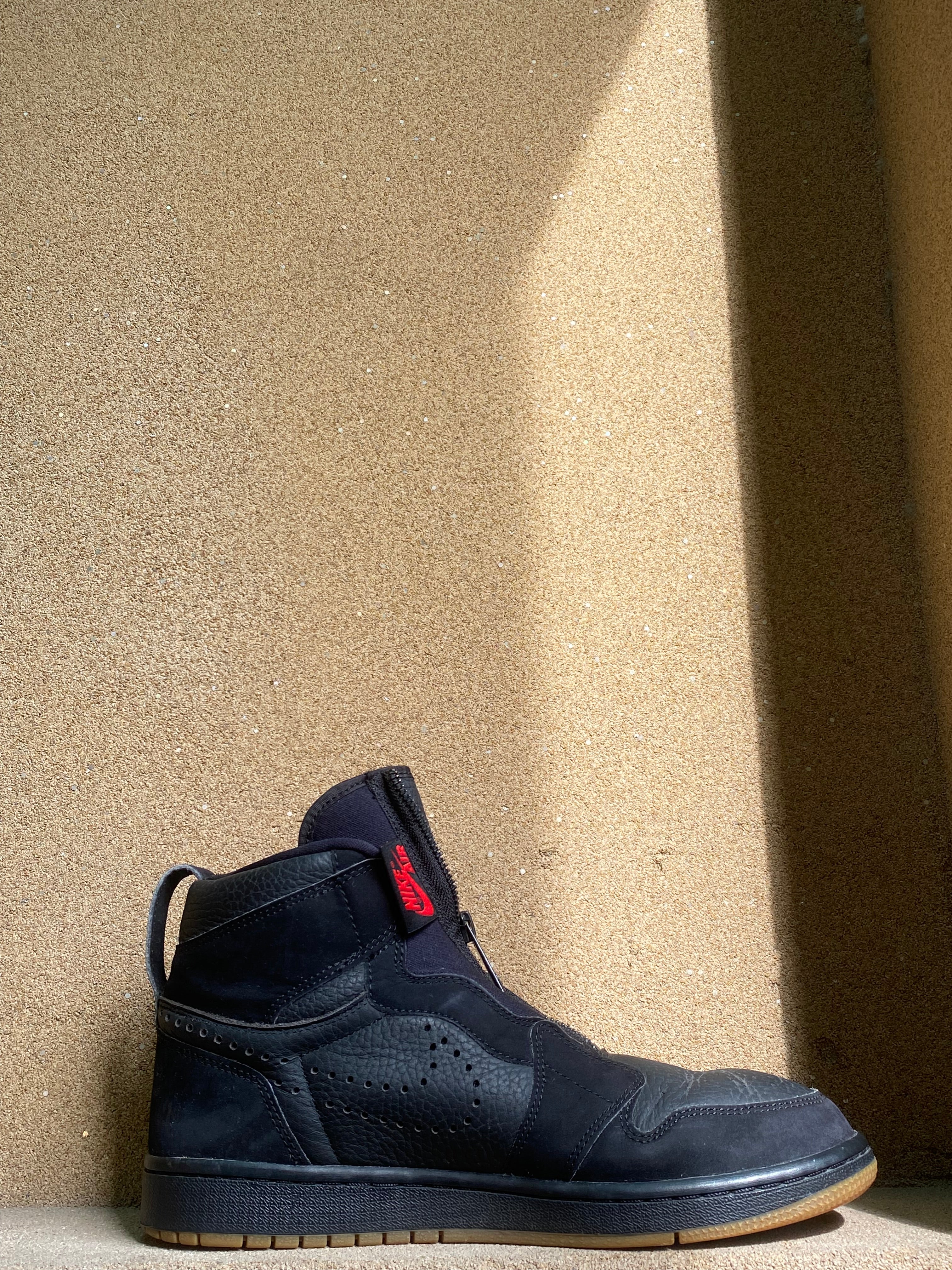 NIKE AIR JORDAN 1 HIGH ZIP BLACK GUM PK 7/8