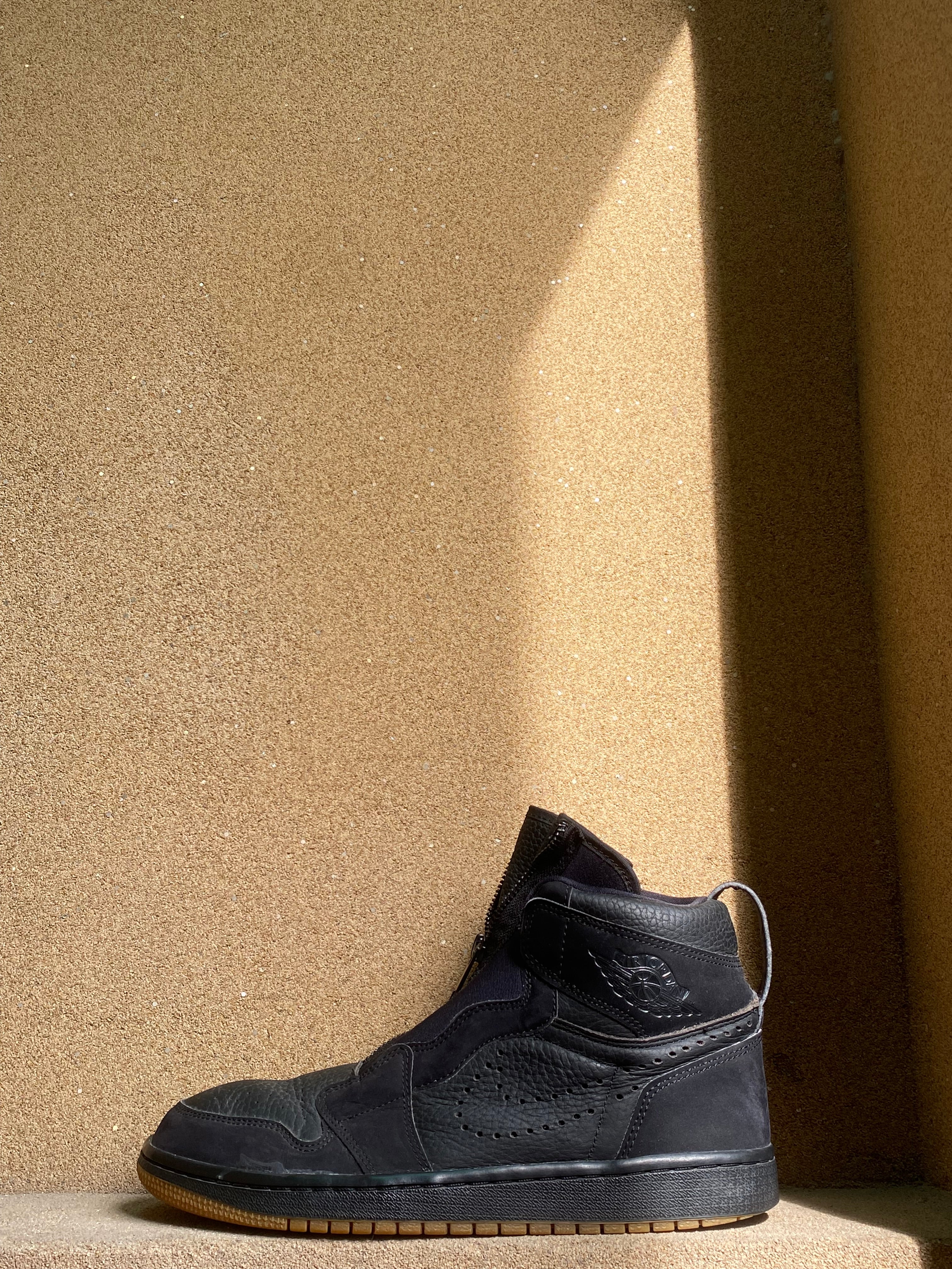 NIKE AIR JORDAN 1 HIGH ZIP BLACK GUM PK 7/8
