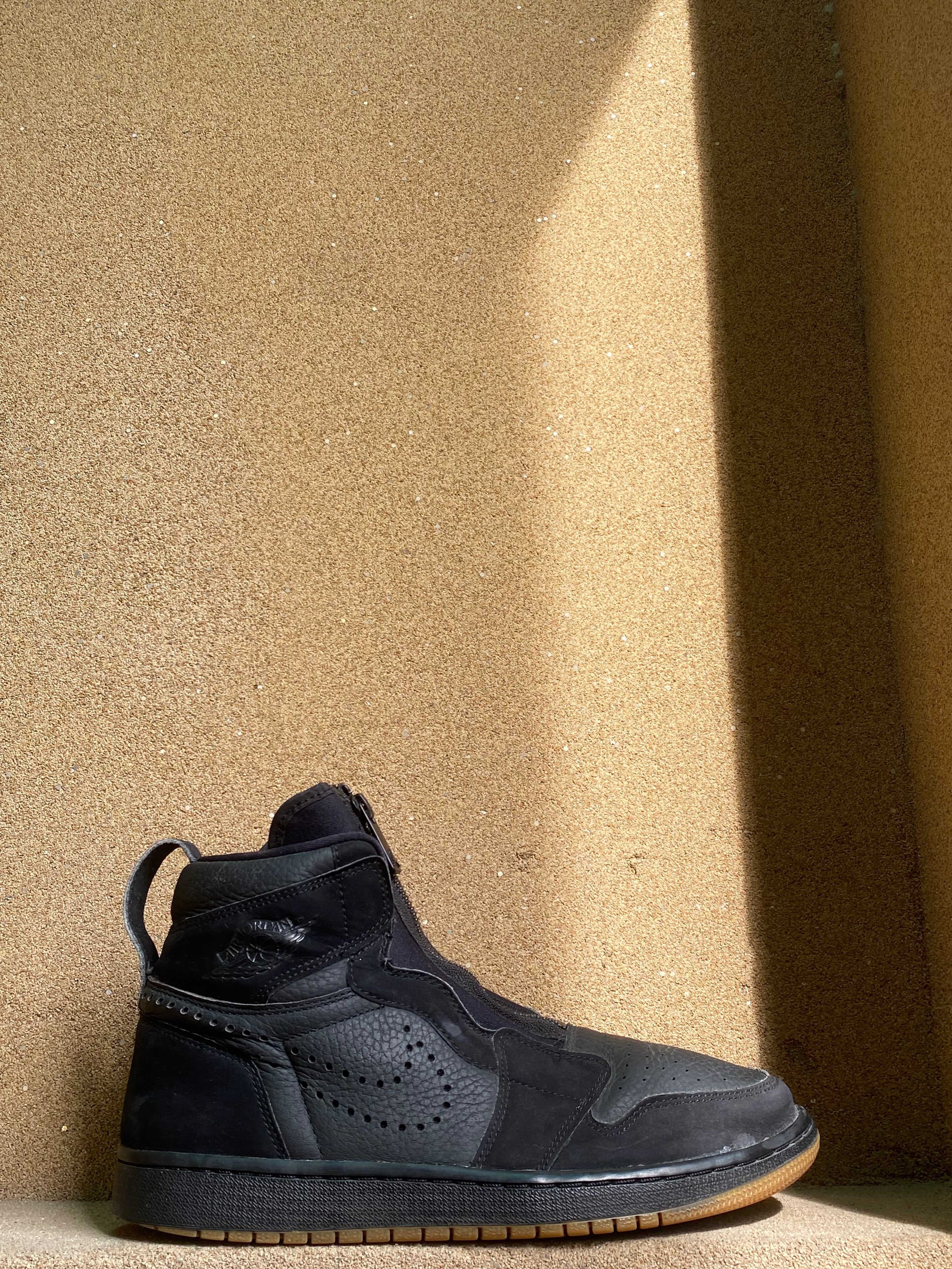 NIKE AIR JORDAN 1 HIGH ZIP BLACK GUM PK 7/8
