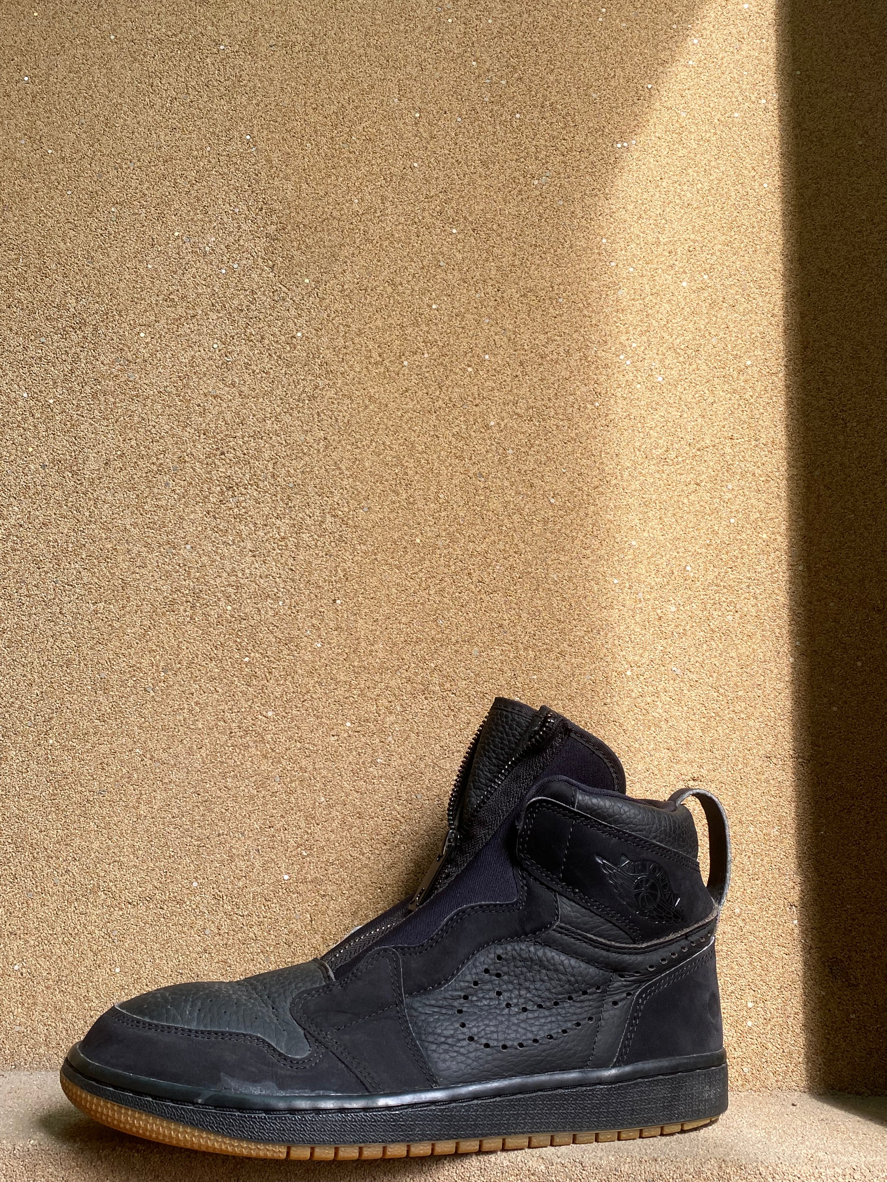 NIKE AIR JORDAN 1 HIGH ZIP BLACK GUM PK 7/8